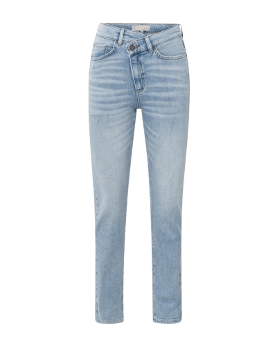 RECHTE JEANS MET OVERSLAGDETAIL