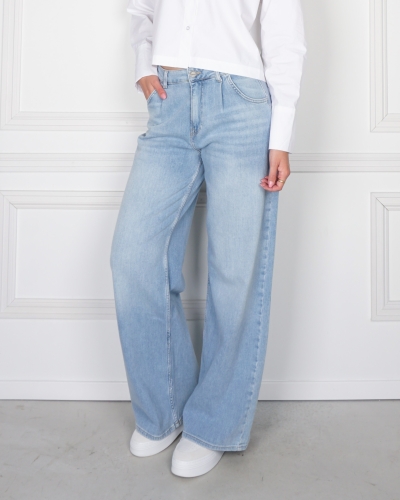 YAYA BROEK MET WIJDE PIJPEN BLAUW L34