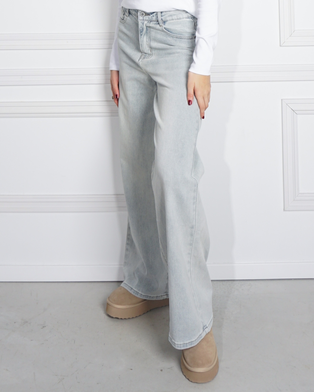 WIDE LEG JEANS BIBI GRIJSBLAUW