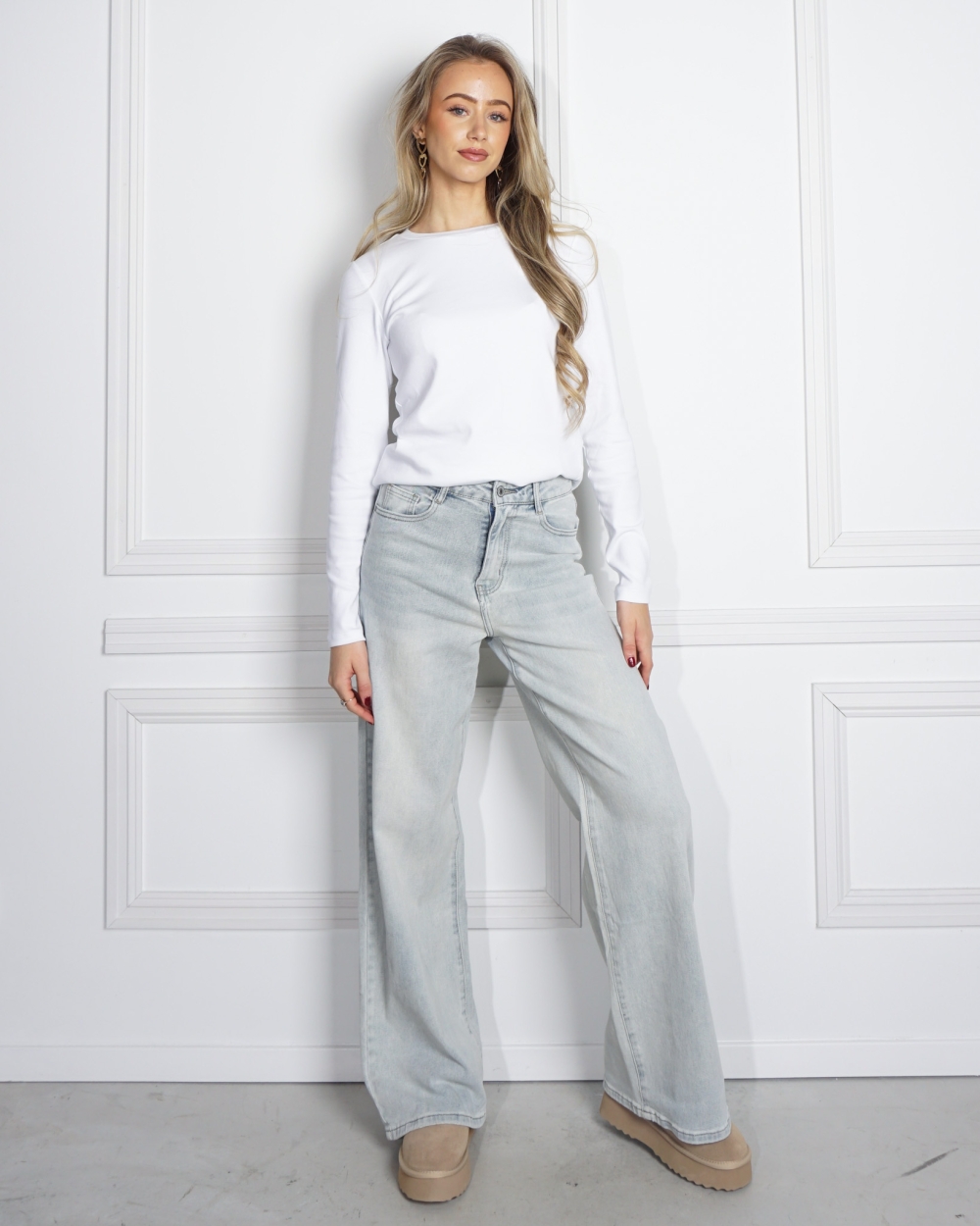 WIDE LEG JEANS BIBI GRIJSBLAUW