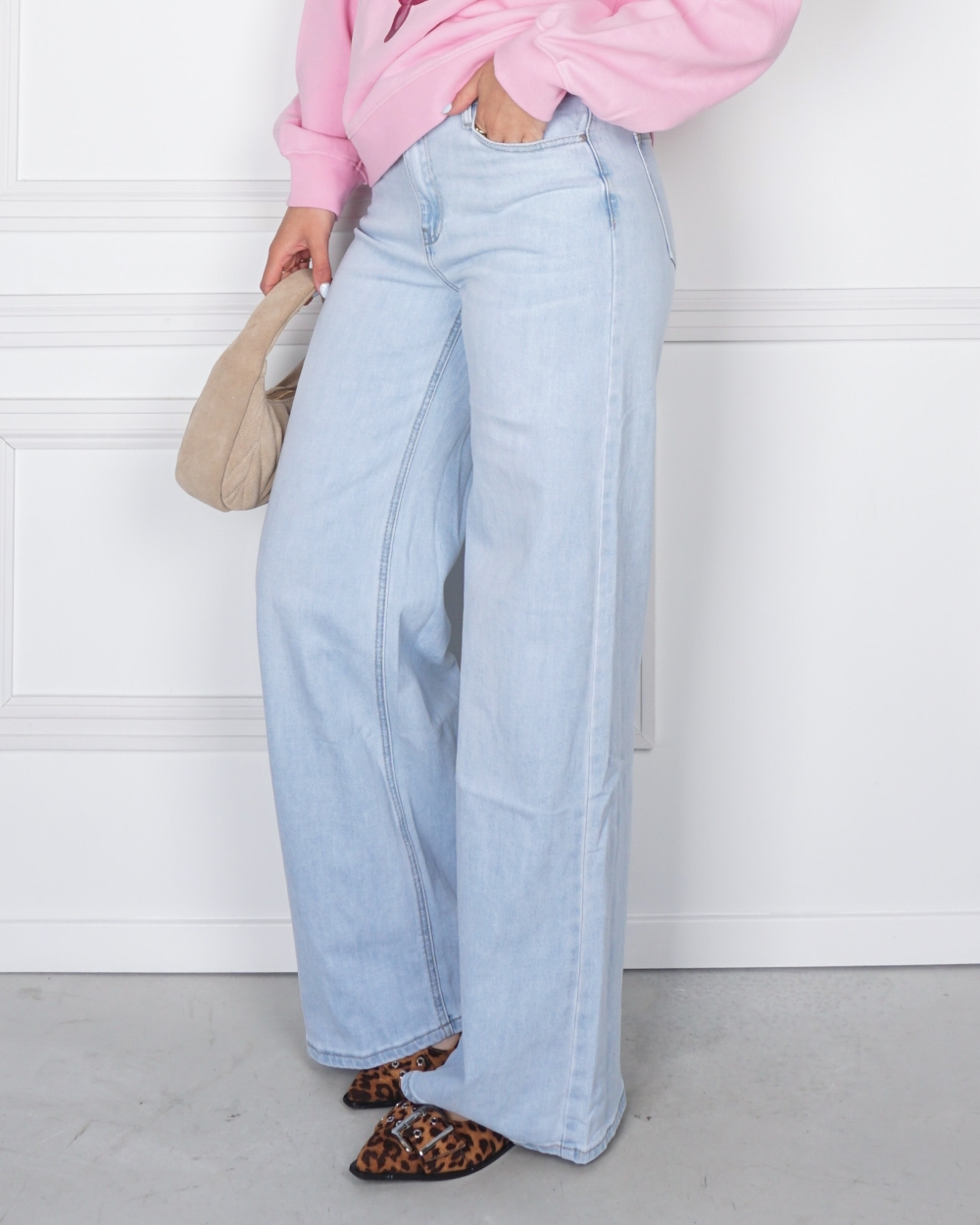 WIDE LEG JEANS BIBI SOFT BLAUW
