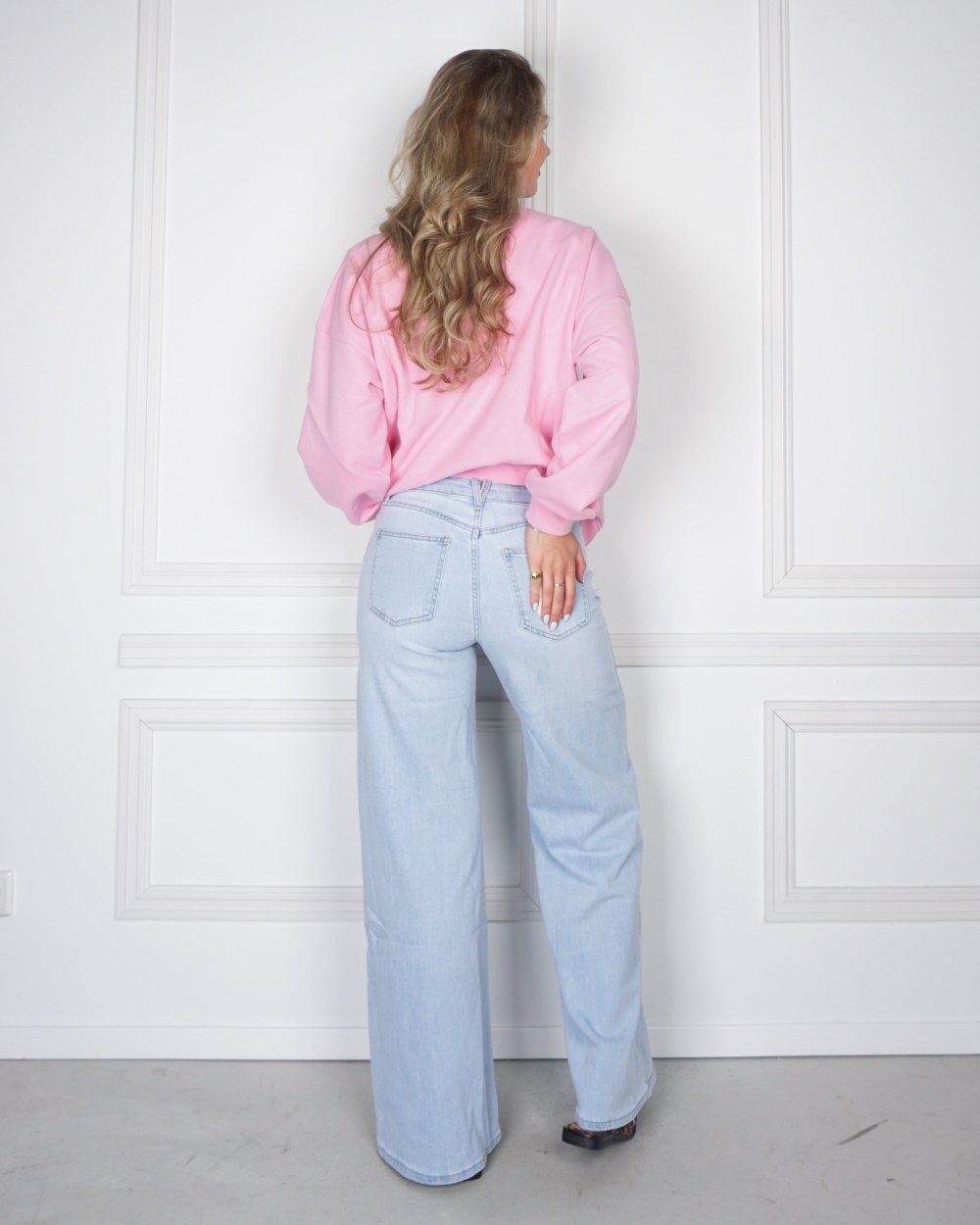 WIDE LEG JEANS BIBI SOFT BLAUW