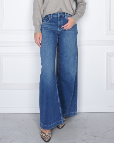 YAYA WIDE LEG JEANS LENGTE 34 BLAUW