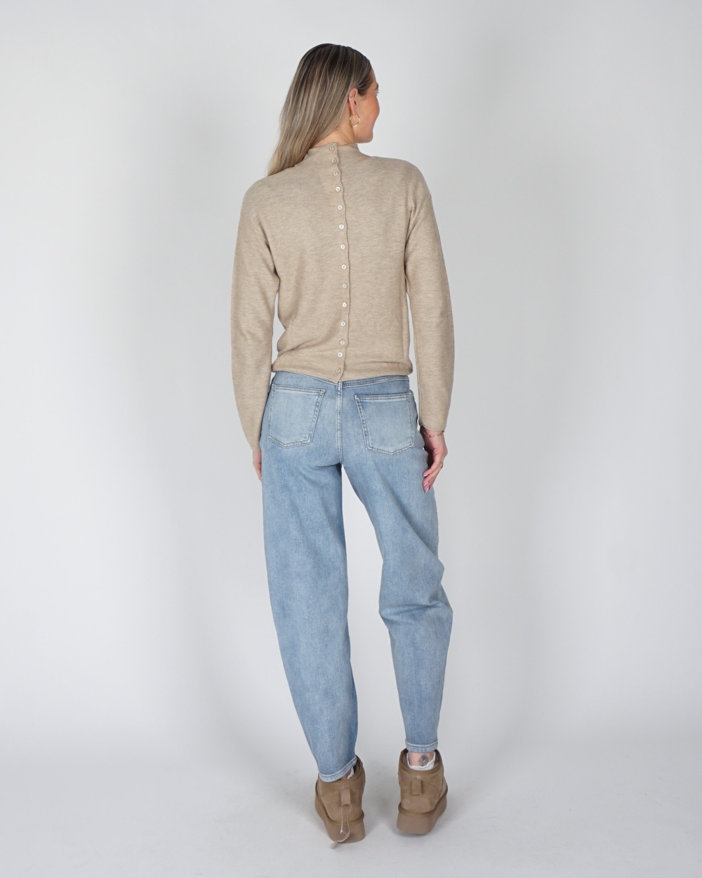 HIGH WAIST MOM JEANS BLAUW