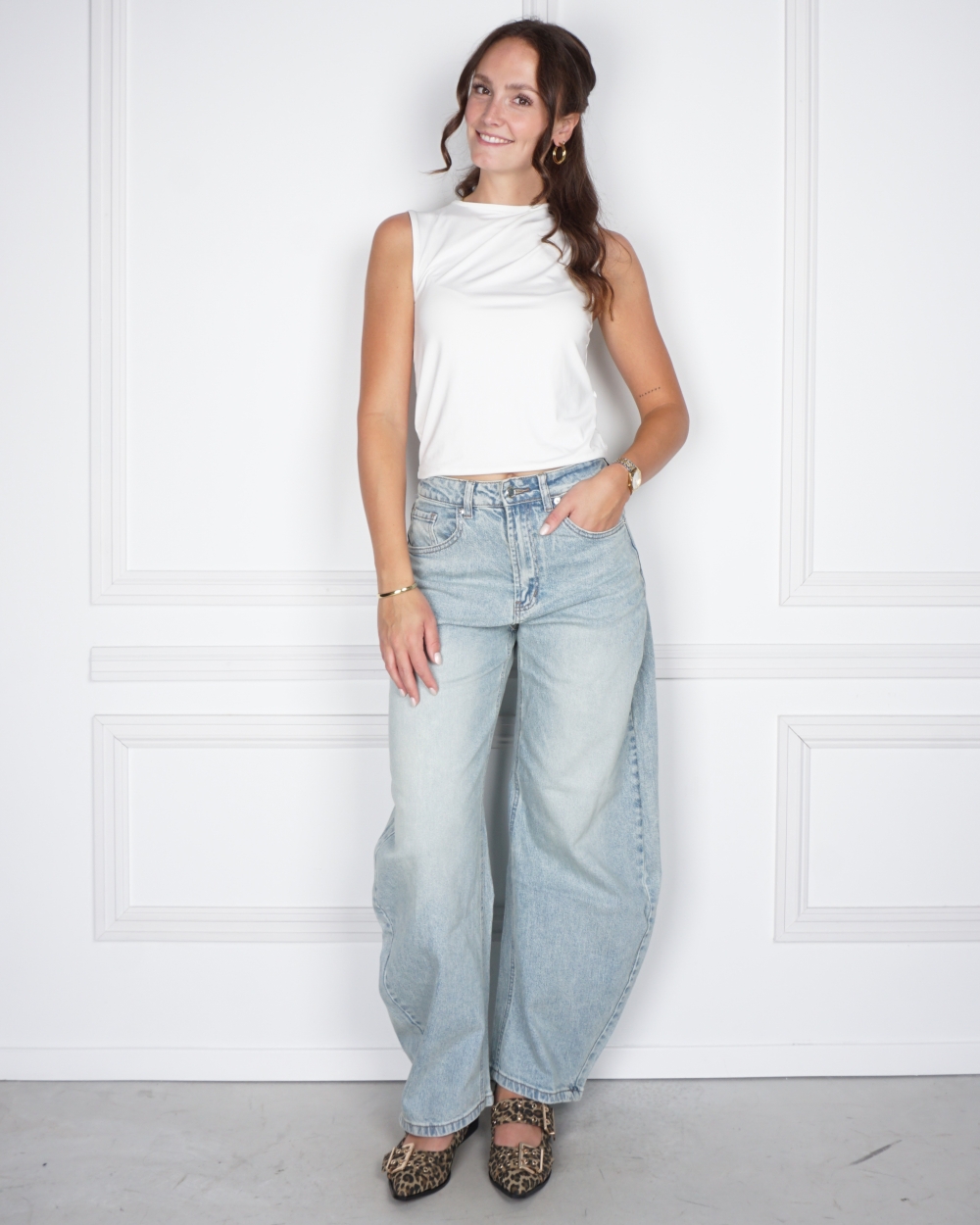 JEANS BALLOON BLAUW