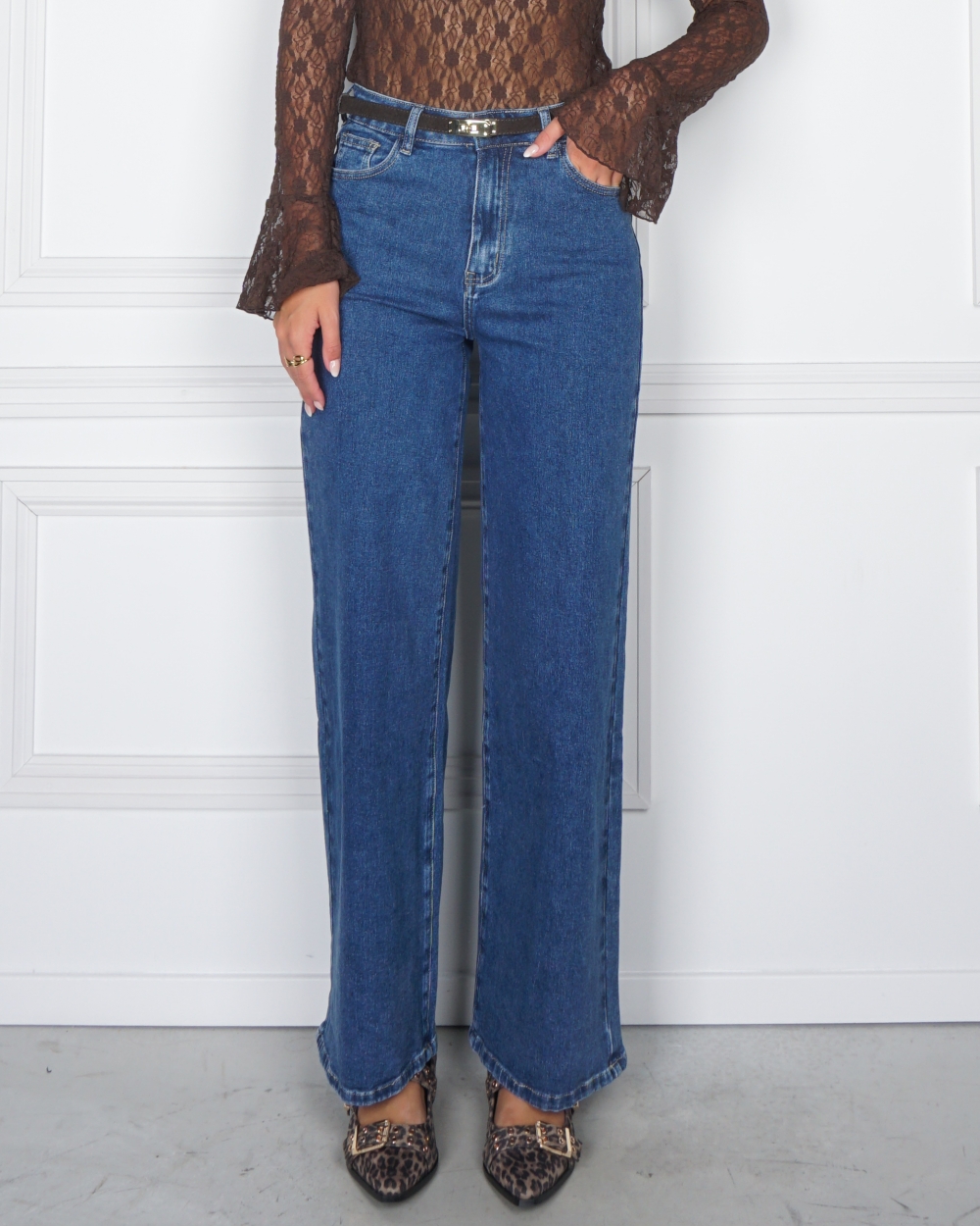 WIDE LEG JEANS TESS BLAUW