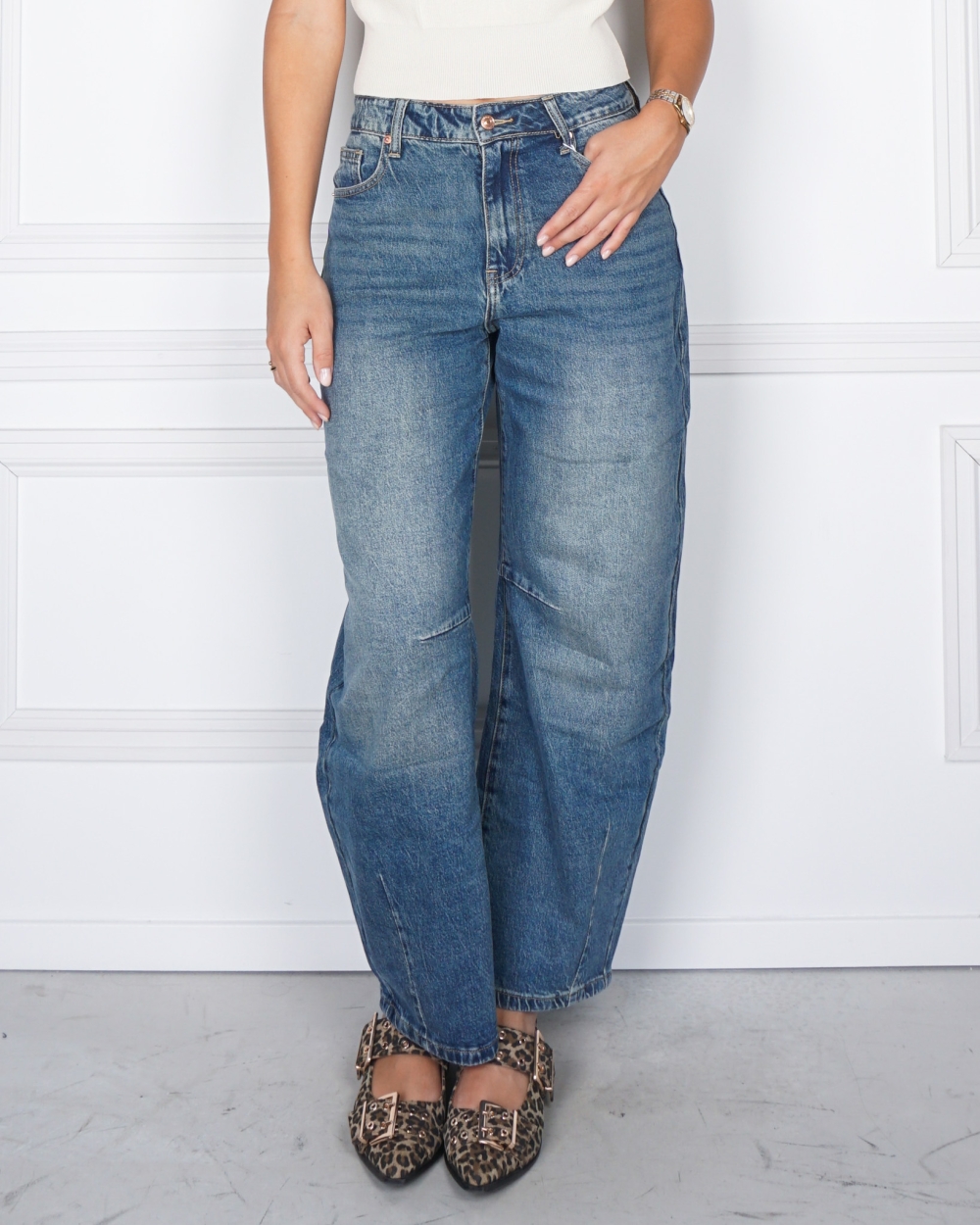 BARREL DENIM DARK BLUE