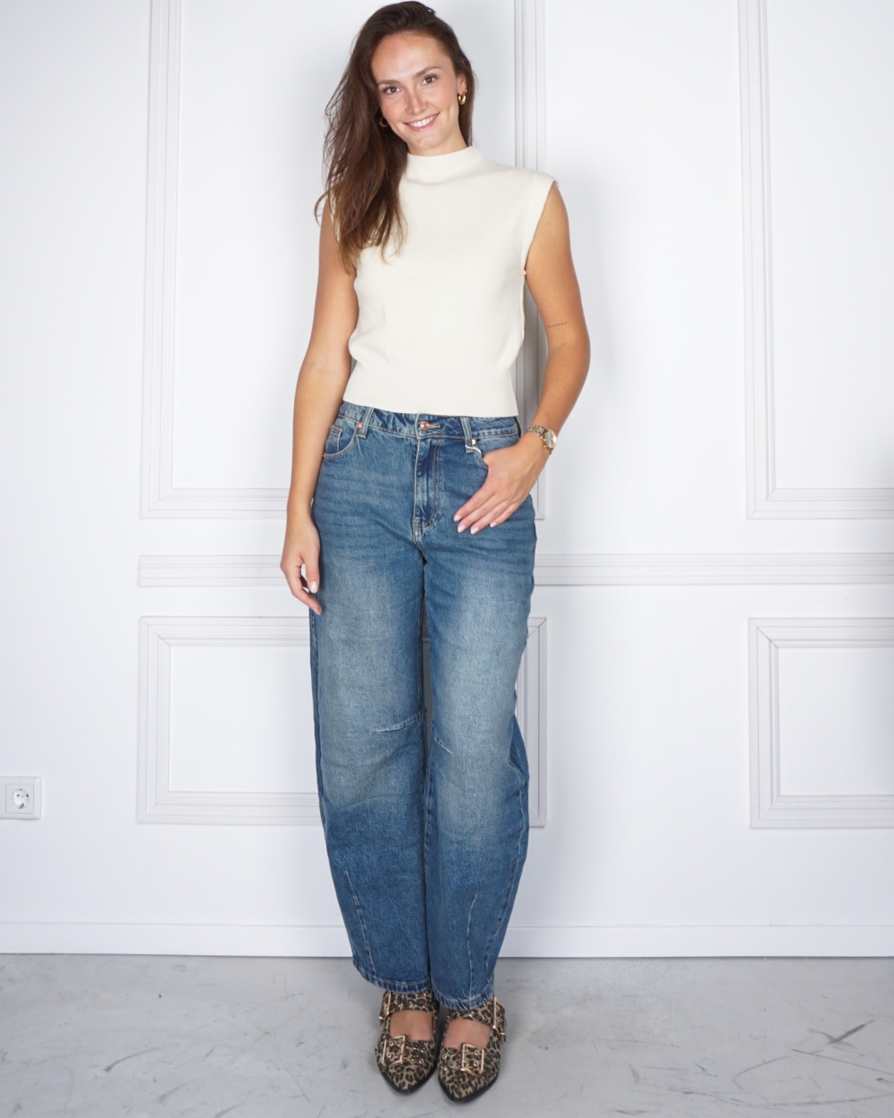 BARREL DENIM DARK BLUE