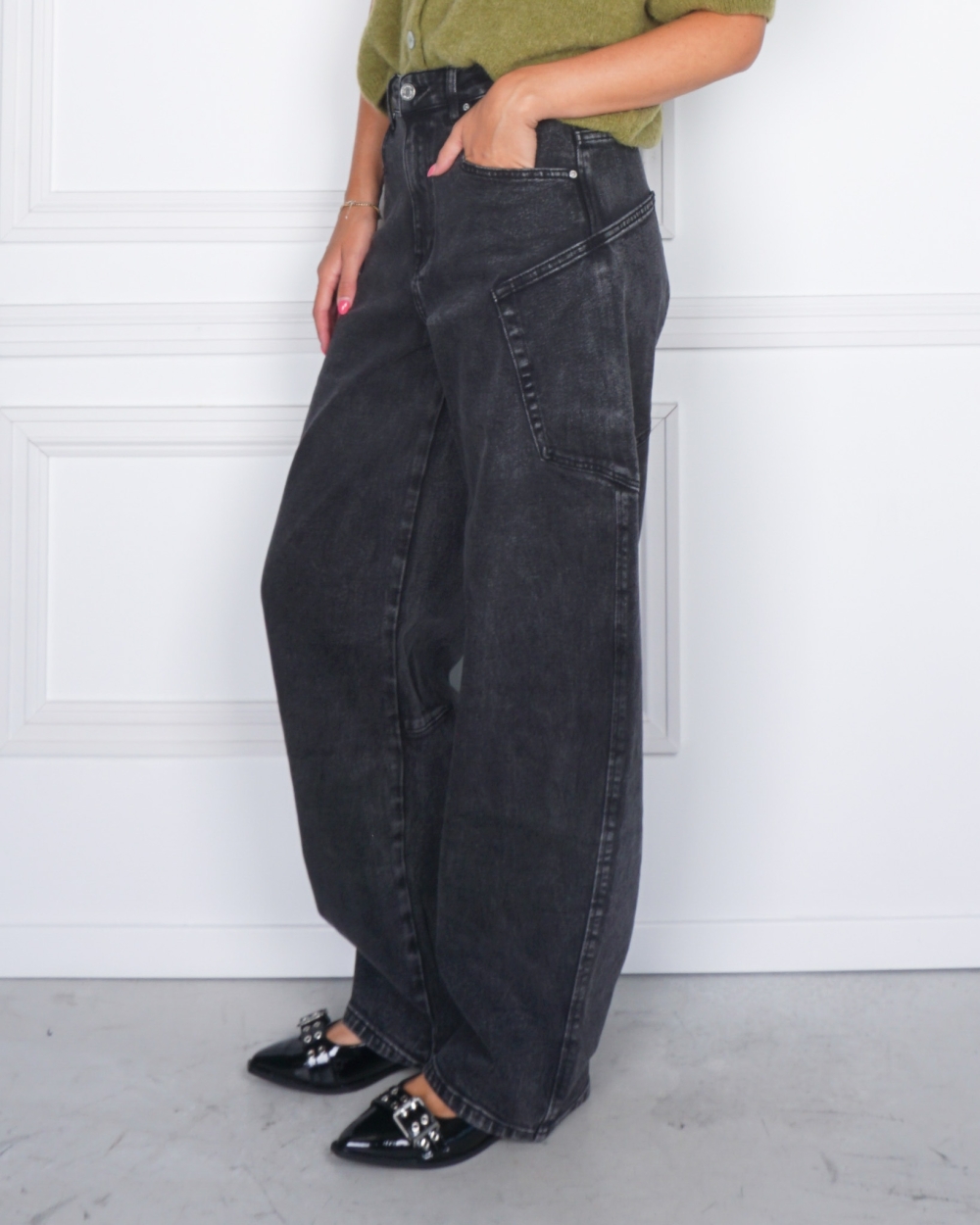 BALLOON JEANS DO ZWART