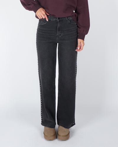 Gossip WIDE LEG JEANS MET STUDS GRIJS