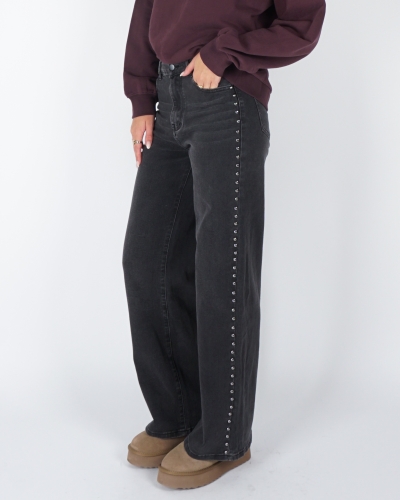 Gossip WIDE LEG JEANS MET STUDS GRIJS