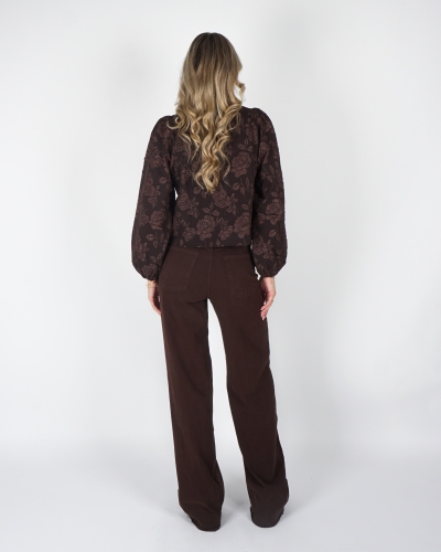 WIDE LEG TALL JEANS DONKER BRUIN