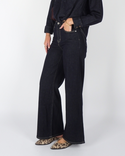 WIDE LEG JEANS NINA DONKER BLAUW