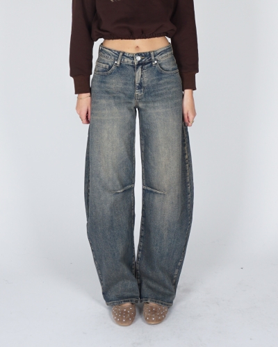 BARREL JEANS BLUE STONE WASH