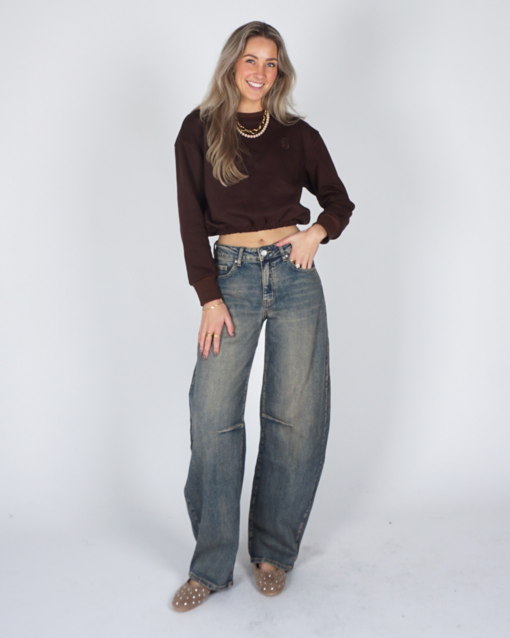BARREL JEANS BLUE STONE WASH