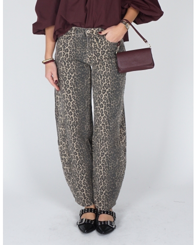 Gossip LEOPARD BALLOON JEANS BRUIN BEIGE