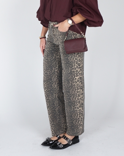 Gossip LEOPARD BALLOON JEANS BRUIN BEIGE