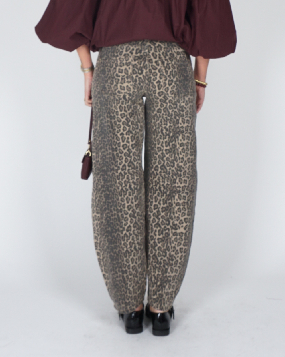 LEOPARD BALLOON JEANS BRUIN BEIGE