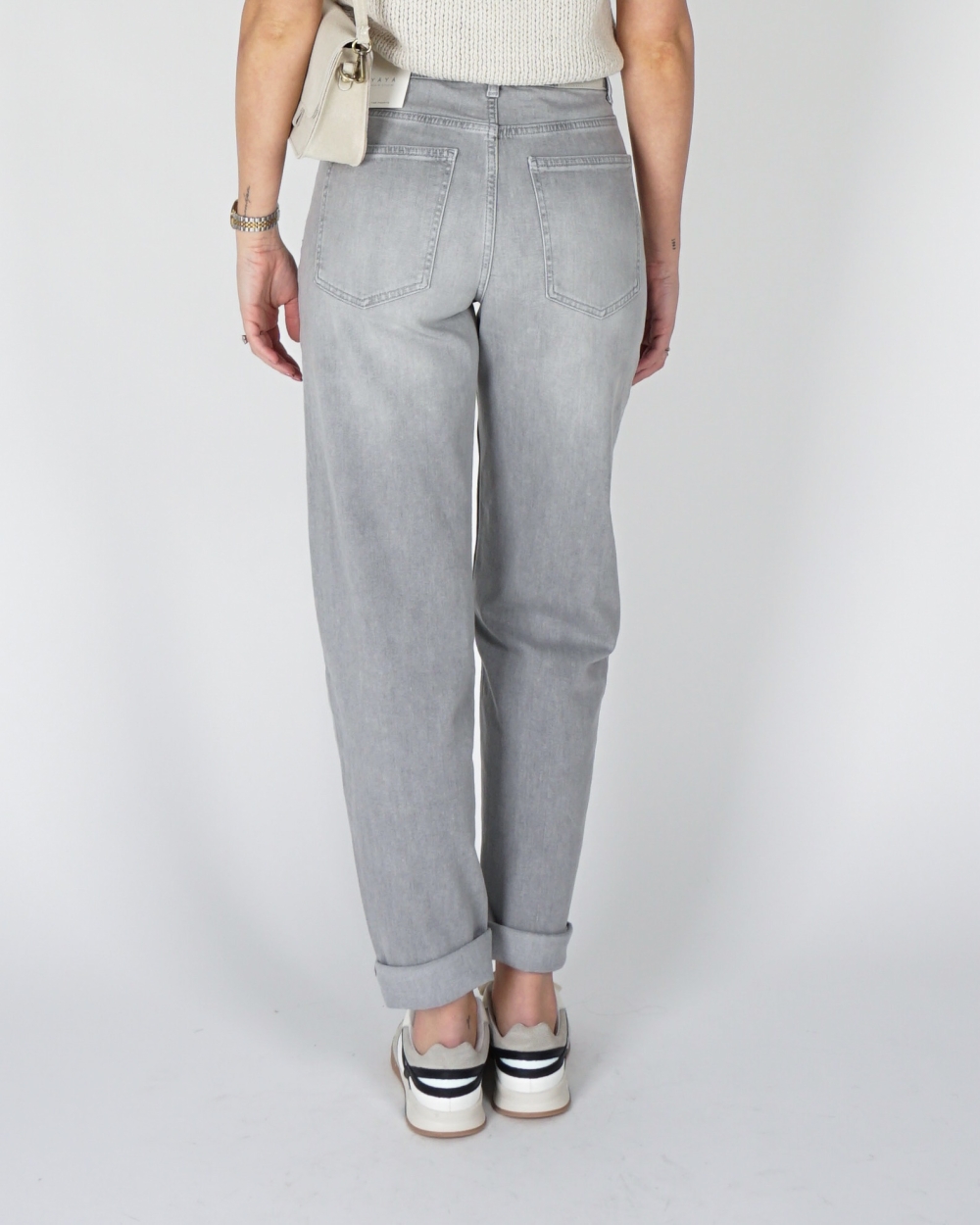 BARREL JEANS MET CARGO DETAILS GRIJS 
