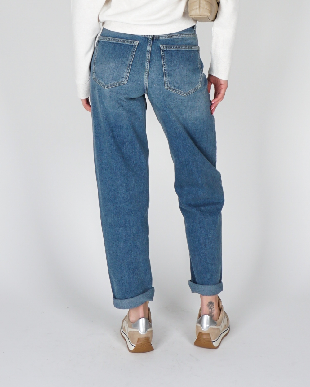 BARREL JEANS MET CARGO DETAILS BLAUW