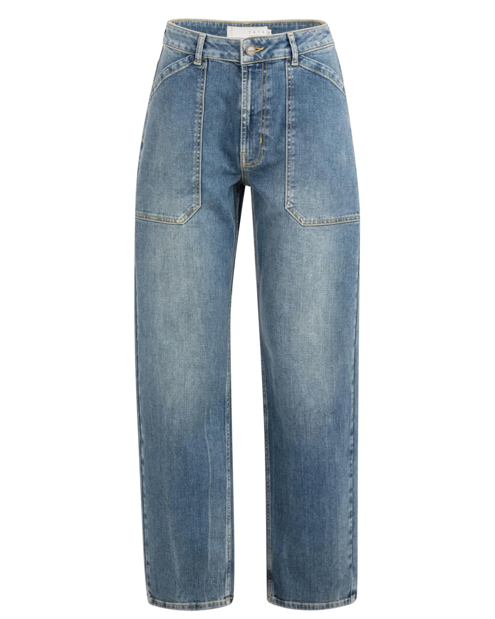 BARREL JEANS MET CARGO DETAILS BLAUW
