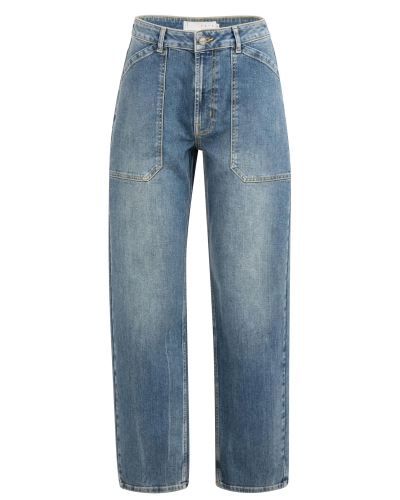 BARREL JEANS MET CARGO DETAILS BLAUW