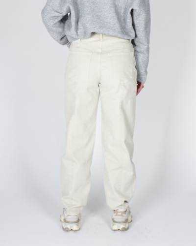 BARREL JEANS MET NAADDETAILS ECRU