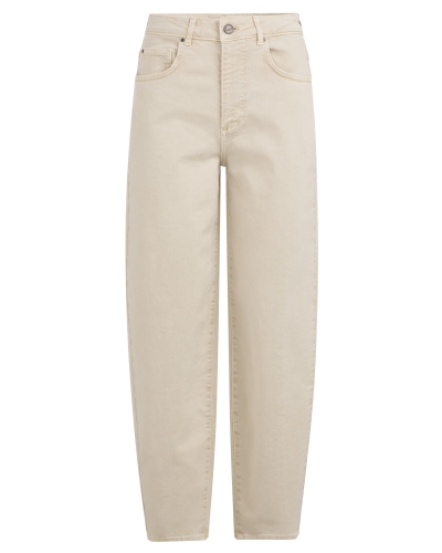BARREL JEANS MET NAADDETAILS ECRU