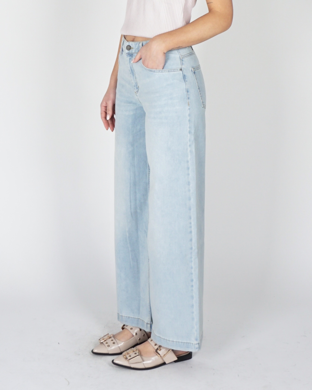 HIGH WAIST JEANS LICHT BLAUW L32