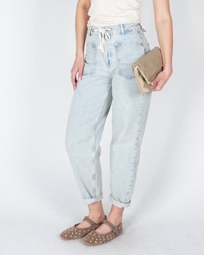 YAYA JEANS MET KOORDSLUITING LICHT BLAUW