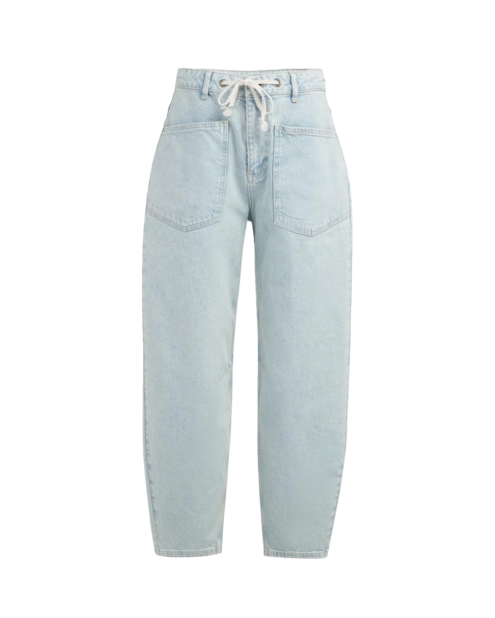 JEANS MET KOORDSLUITING LICHT BLAUW
