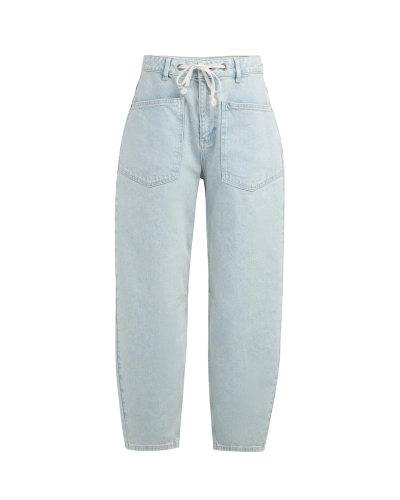 JEANS MET KOORDSLUITING LICHT BLAUW