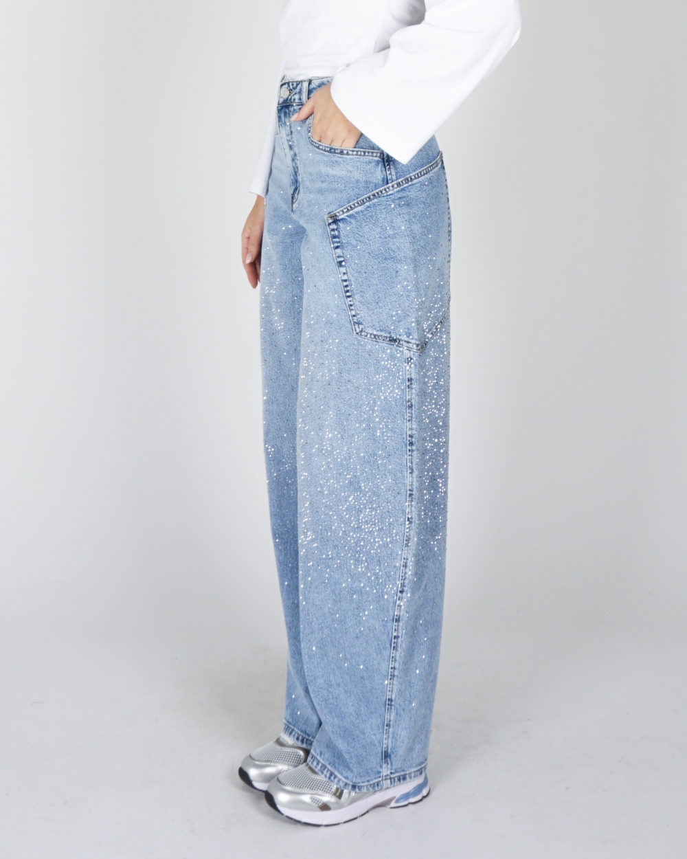 BALLOON JEANS DO STRASS BLAUW