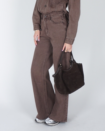 My Jewellery MJ15603-0100 BRUINE WIDE LEG JEANS MET WAAS