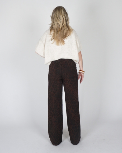 LEOPARD JEANS BRUIN ZWART