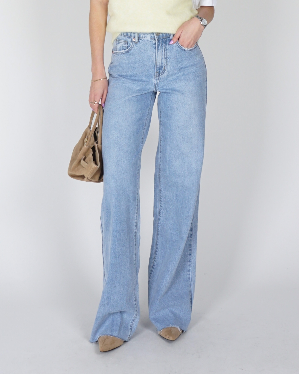 EXTRA TALL WIDE LEG JEANS BLAUW
