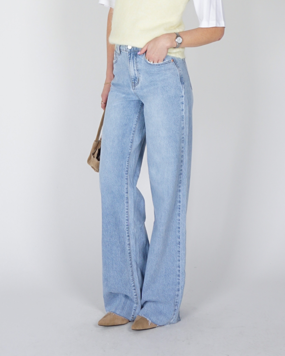 EXTRA TALL WIDE LEG JEANS BLAUW