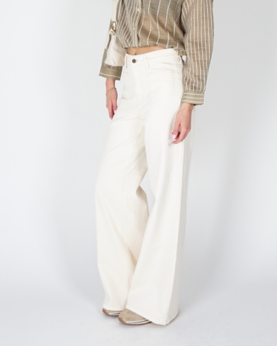 WIDE LEG JEANS SCARLET ECRU