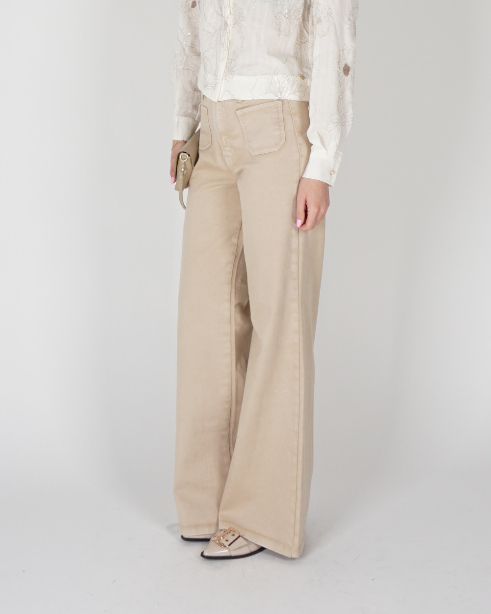 WIDE LEG JEANS SCARLET BEIGE