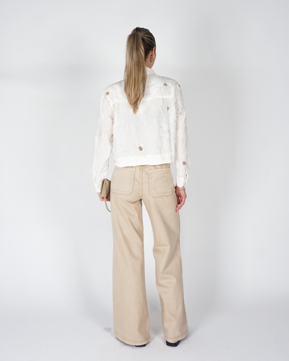 WIDE LEG JEANS SCARLET BEIGE