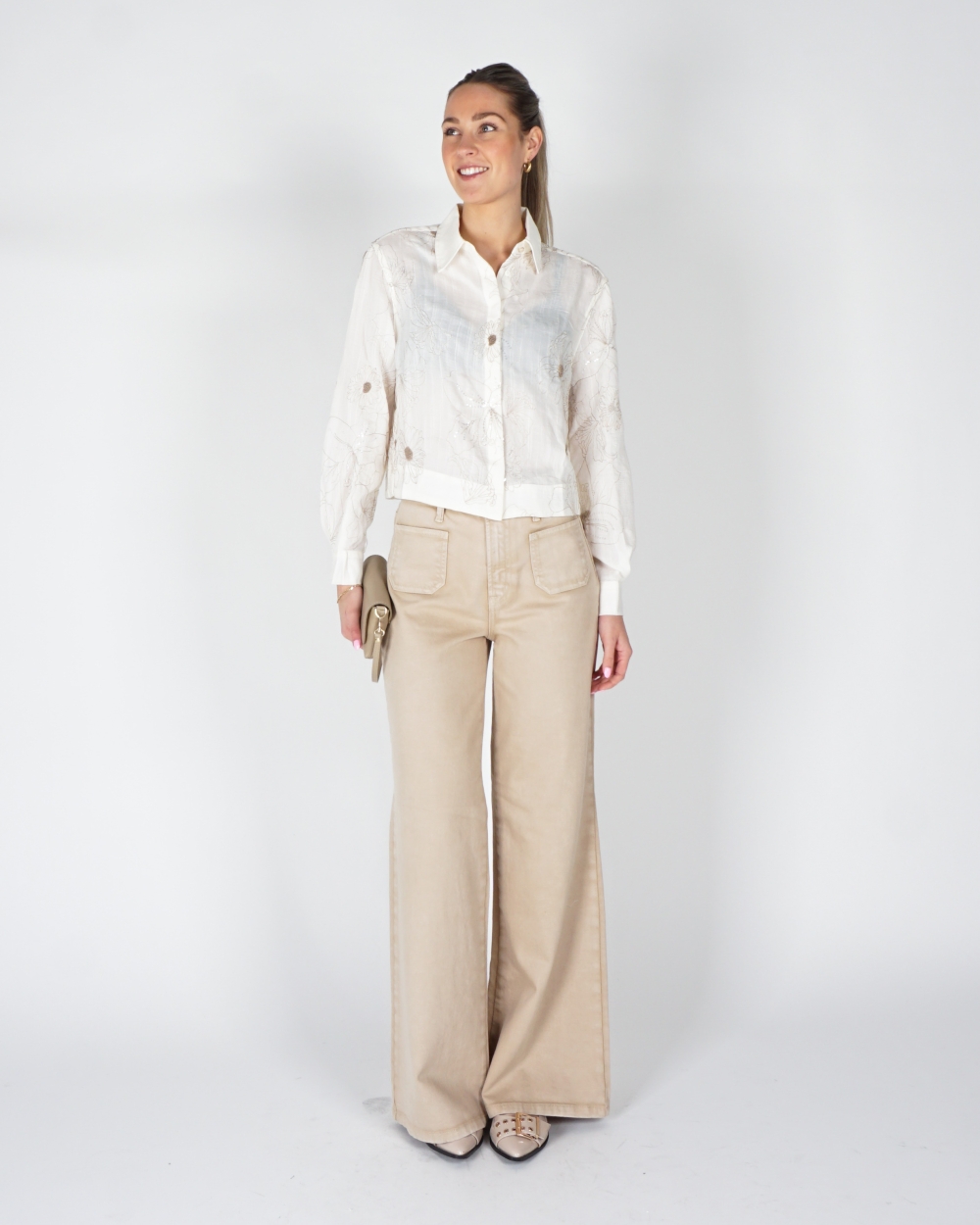 WIDE LEG JEANS SCARLET BEIGE