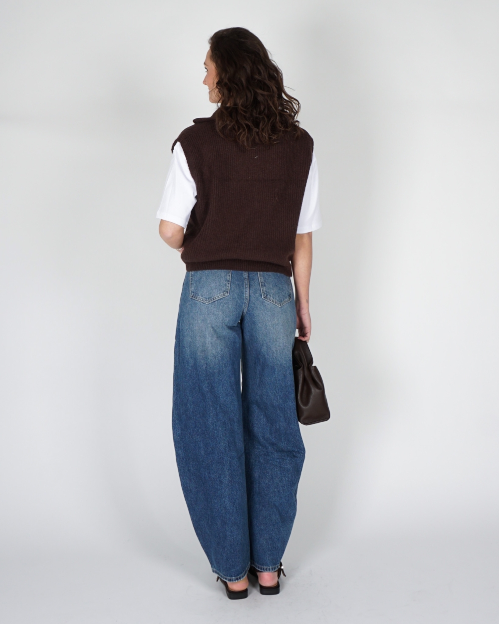 BALLOON JEANS DONKER BLAUW