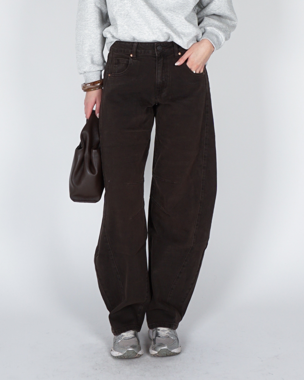 BARREL JEANS ROMY WASHED BROWN