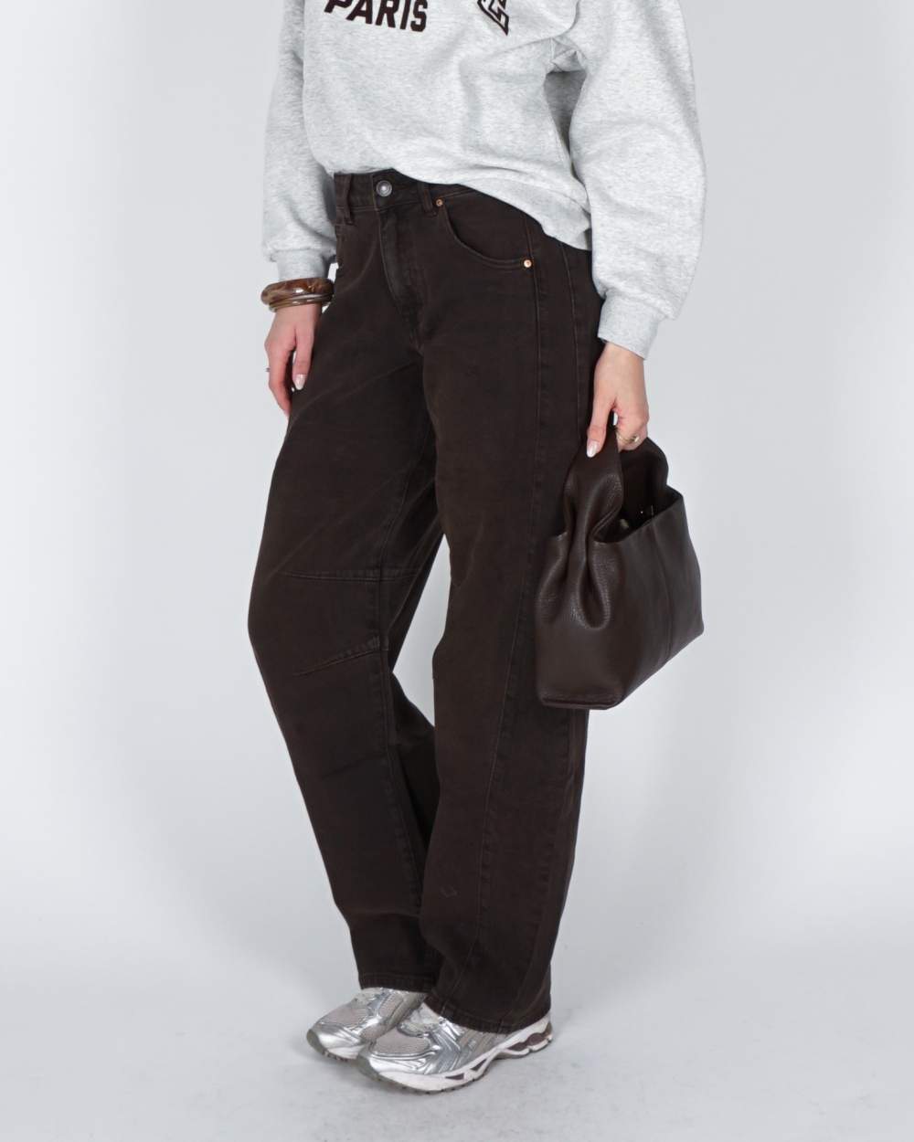 BARREL JEANS ROMY WASHED BROWN