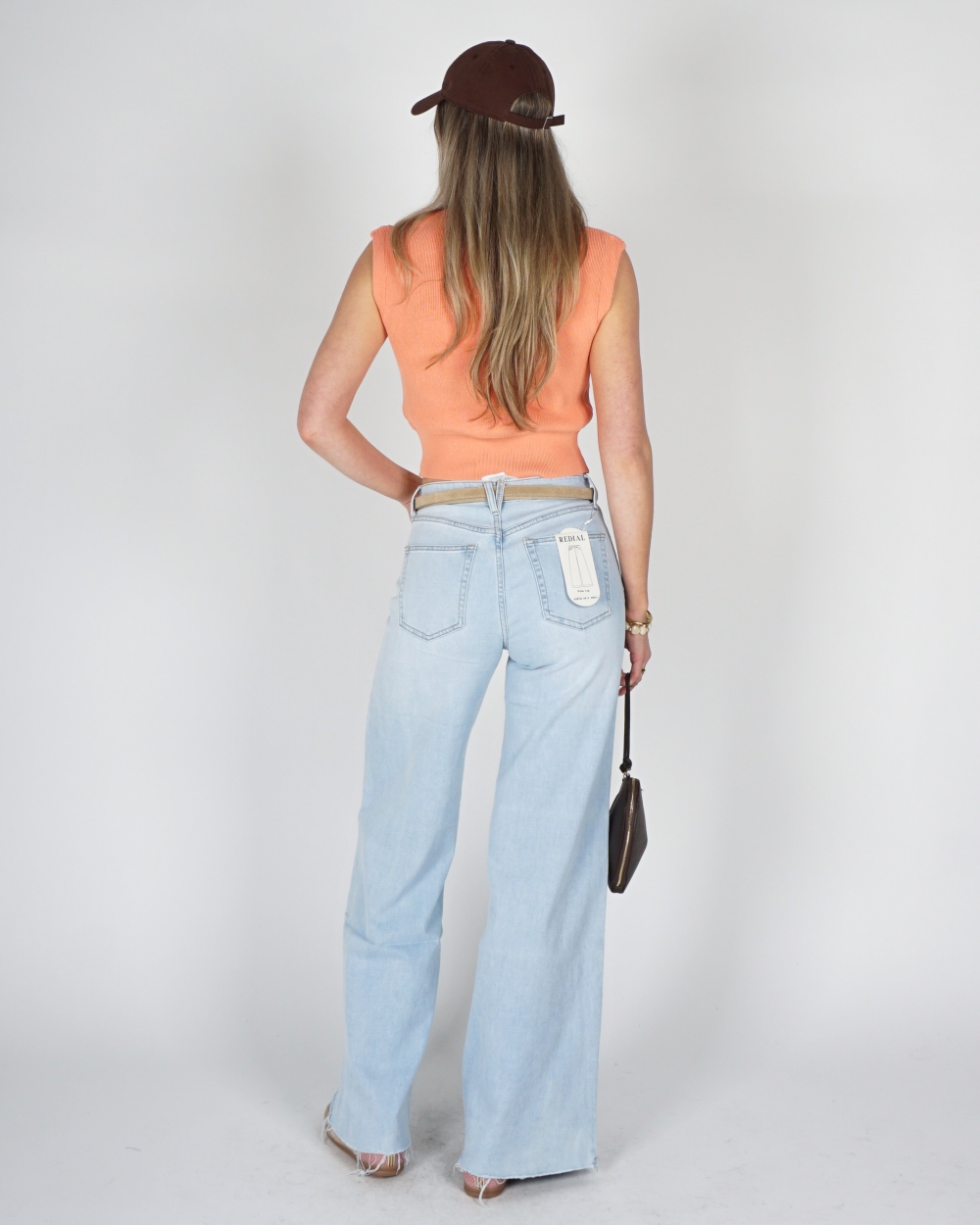 HIGH WAIST WIDE LEG JEANS LICHTBLAUW