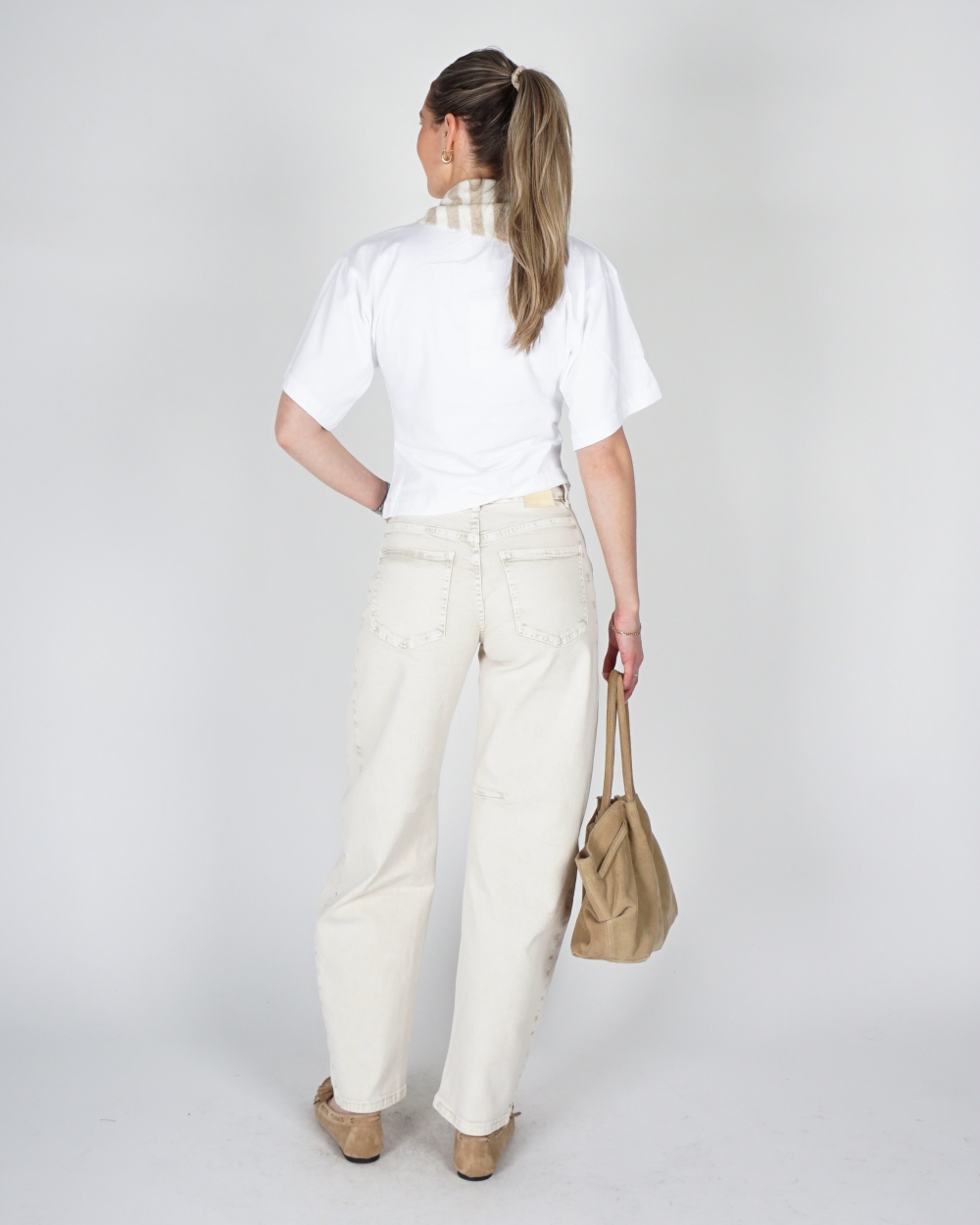 HIGH WAISTED BALLOON MET STRETCH BEIGE