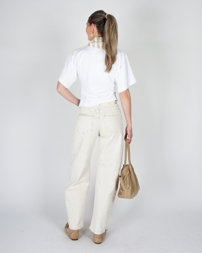 HIGH WAISTED BALLOON MET STRETCH BEIGE