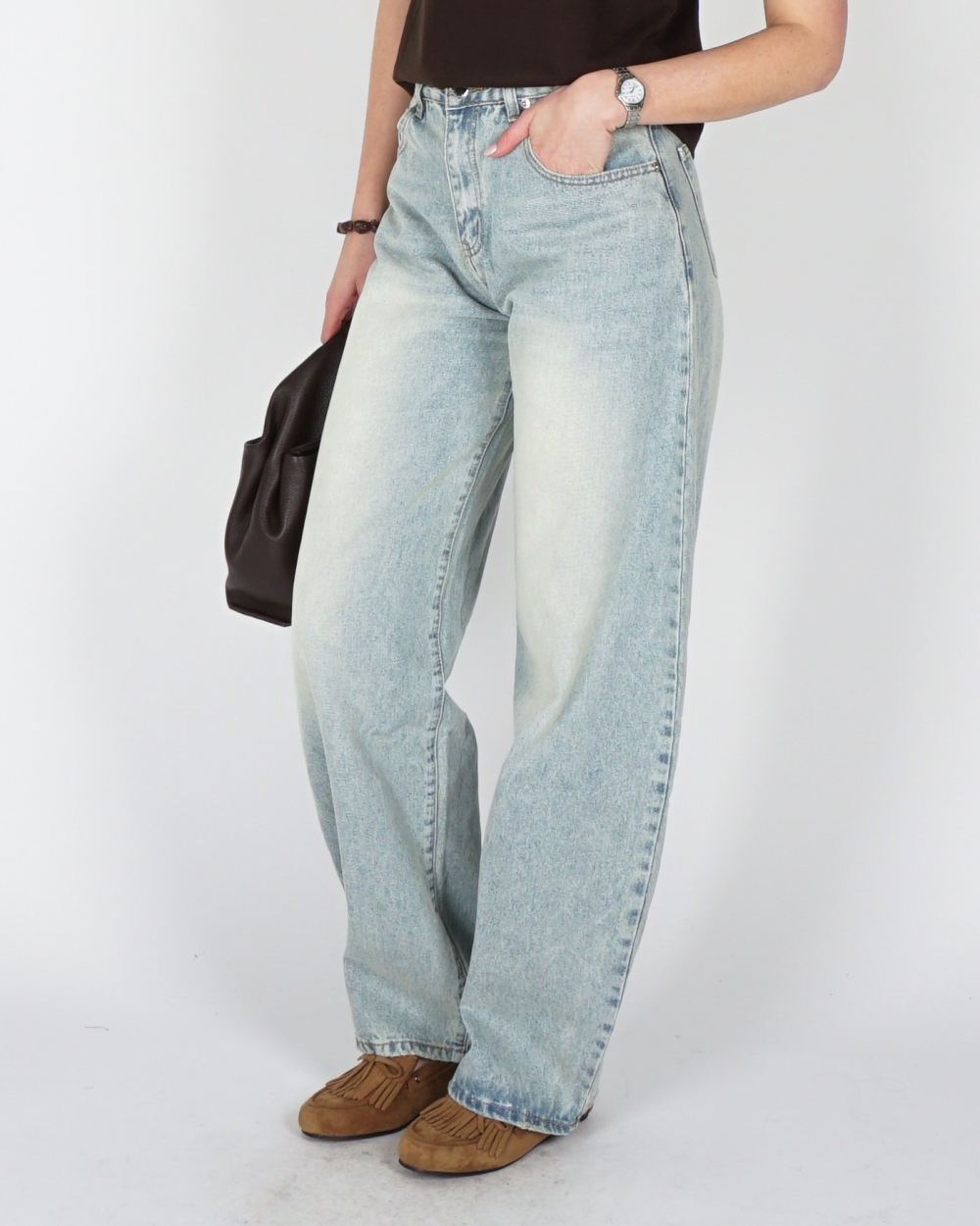 BALLOON JEANS HIGH WAISTED DIRTY WASH