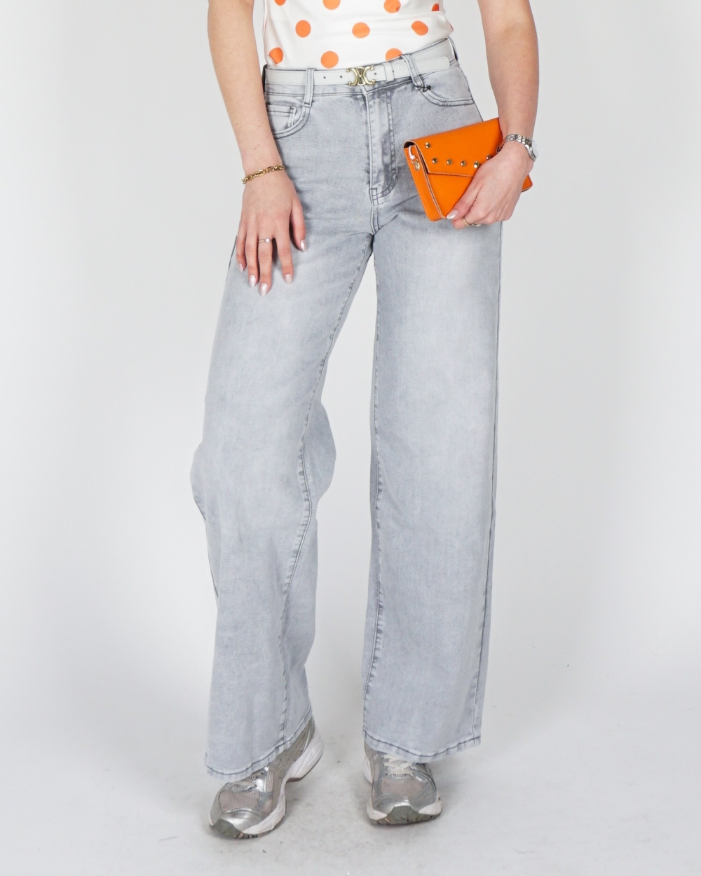 JEANS DAD FIT FULL LENGTH LICHTGRIJS