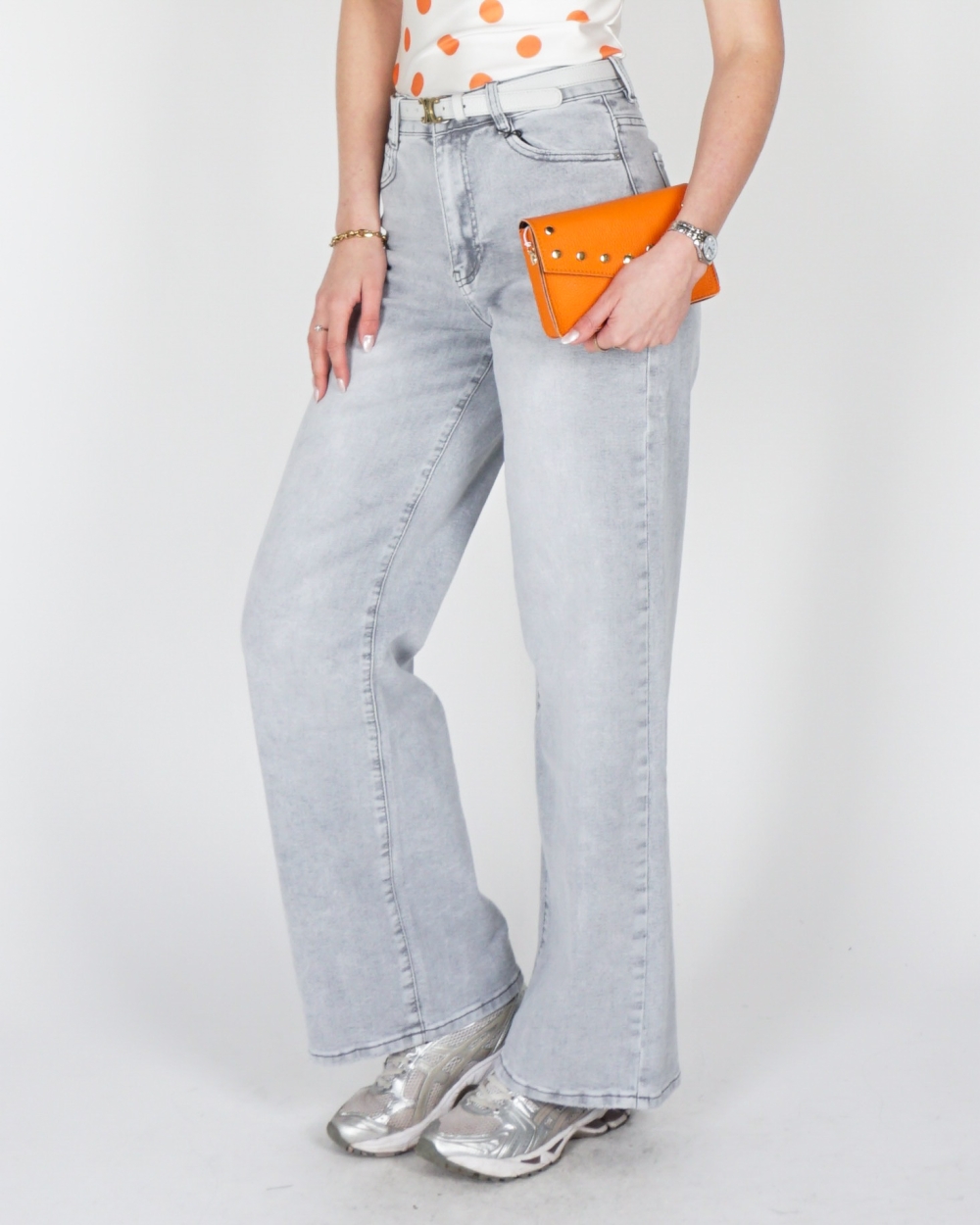 JEANS DAD FIT FULL LENGTH LICHTGRIJS